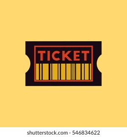 movie ticket Vector illustration in flat style cinema ticket with barcode