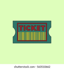 movie ticket Vector illustration in flat style cinema ticket with barcode