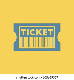 movie ticket Vector illustration in flat style cinema ticket with barcode