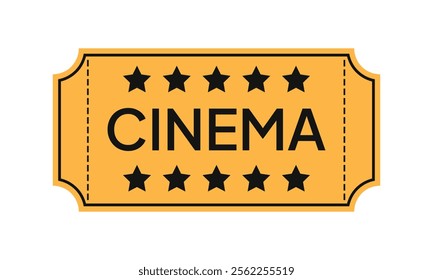 Movie Tickets for Cinema on Vector Format. vintage cinema ticket template. Vector creative concept retro paper cinema ticket. Isolatedn on white background.