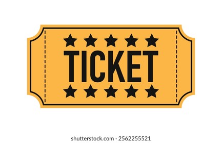 Movie Tickets for Cinema on Vector Format. vintage cinema ticket template. Vector creative concept retro paper cinema ticket. Isolatedn on white background.