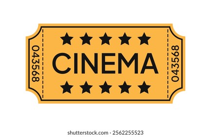 Movie Tickets for Cinema on Vector Format. vintage cinema ticket template. Vector creative concept retro paper cinema ticket. Isolatedn on white background.