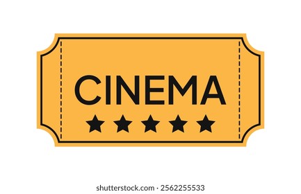 Movie Tickets for Cinema on Vector Format. vintage cinema ticket template. Vector creative concept retro paper cinema ticket. Isolatedn on white background.