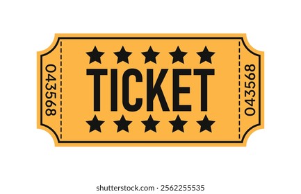 Movie Tickets for Cinema on Vector Format. vintage cinema ticket template. Vector creative concept retro paper cinema ticket. Isolatedn on white background.