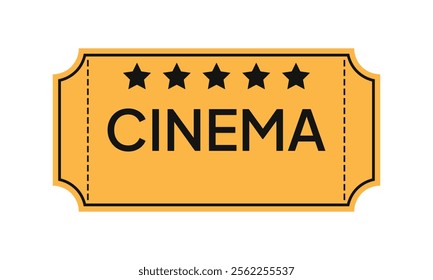 Movie Tickets for Cinema on Vector Format. vintage cinema ticket template. Vector creative concept retro paper cinema ticket. Isolatedn on white background.