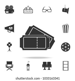 movie tickets icon. Set of cinema  element icons. Premium quality graphic design. Signs and symbols collection icon for websites, web design, mobile app on white background