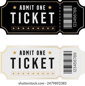 Movie Tickets on Black and White Background