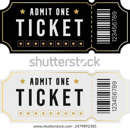 Movie Tickets on Black and White Background