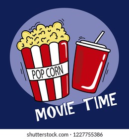 Movie time background vector ilustration