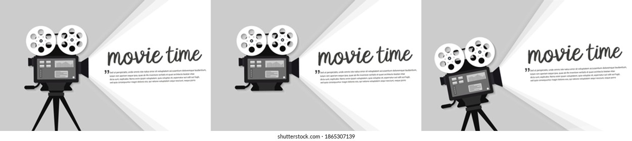 Movie time concept. Cinema banner design