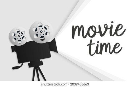 Movie time concept. Cinema banner design