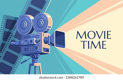 Movie time concept. Cinema banner design