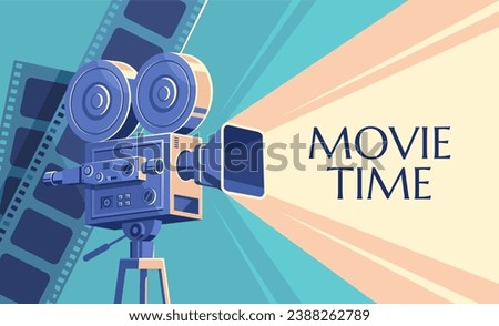 Movie time concept. Cinema banner design