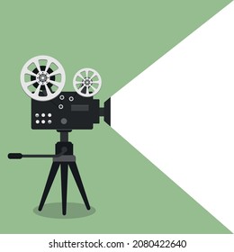 Movie time concept.
Movie projector illustration Template for your design, banner. Vector