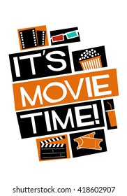 It's Movie Time! (Film Poster Vector Illustration)