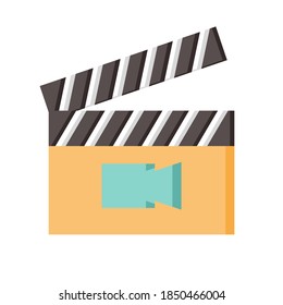 Movie time icon isolated white background. Hobbies and free time icon. Flat icon style