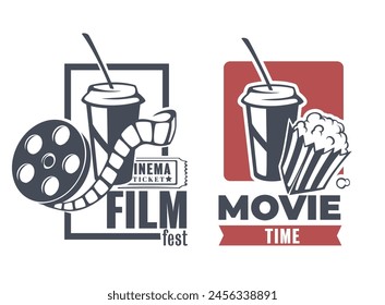 Movie Time Logo Set vector