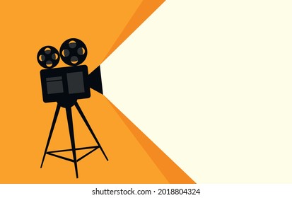 Movie time poster. Cartoon vector illustration. Cinema motion picture. vector