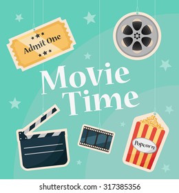 Movie Time Title. Vector Illustration