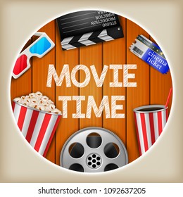 Movie time . Vector illustration
