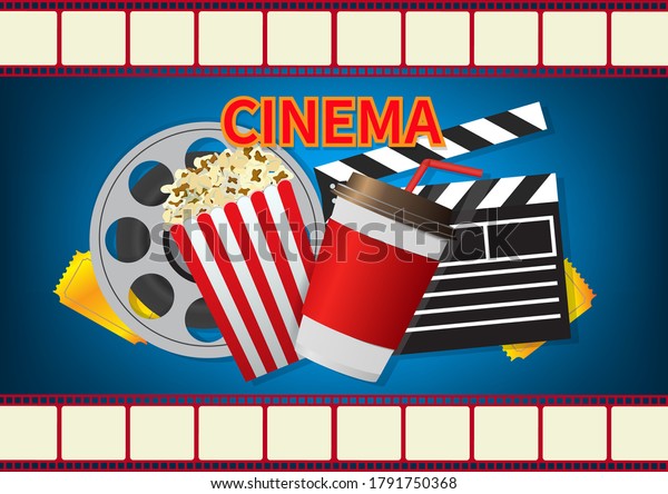 Movie Time Vector Illustration Cinema Poster Stock Vector (Royalty Free ...