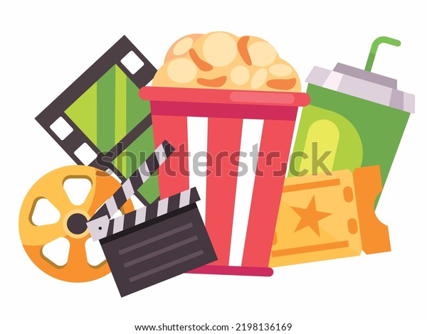 Movie Time Vector Illustration Cinema Poster Stock Vector (Royalty Free ...