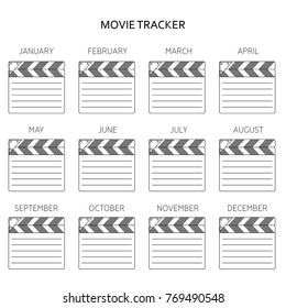 Movie Tracker Cinema Clapper Isolated Vector Stock Vector (Royalty Free ...