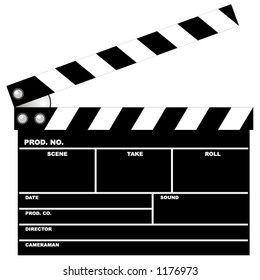 movie clapboardâ€“ vector â€“ Add your text. Scalable. Change the colors as you wish