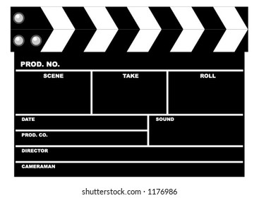 movie clapboardâ€“ vector â€“ Add your text. Scalable. Change the colors as you wish