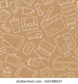 Movie - Vector background (seamless pattern) of film, cinema, video for graphic design