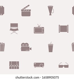 Movie - Vector background (seamless pattern) of silhouettes film, cinema, video for graphic design