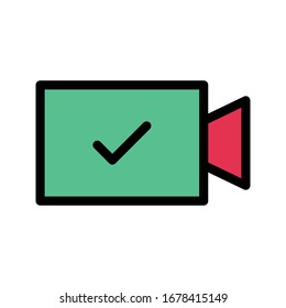 movie vector flat color icon 