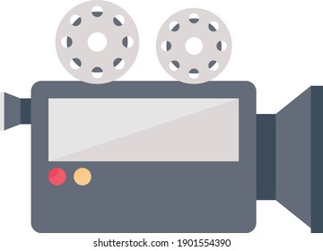 icono de color plano del vector de película