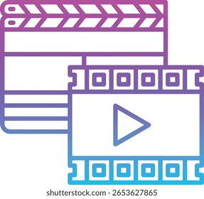 Filmvektorsymbol. Kann für Druck-, Mobil- und Web-Anwendungen verwendet werden.