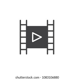 Movie vector icon. filled flat sign for mobile concept and web design. Video film play simple solid icon. Symbol, logo illustration. Pixel perfect vector graphics