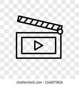 Movie vector icon isolated on transparent background, Movie logo concept