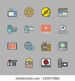 movie vector icon set