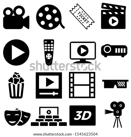 movie vector icon set. Cinema illustration symbol collection. entertainment sign or logo.