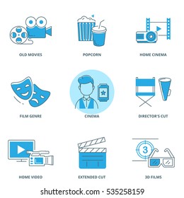 Movie vector icons set 