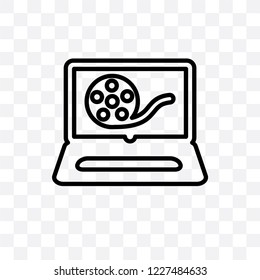 Movie vector linear icon isolated on transparent background, Movie transparency concept can be used for web and mobile