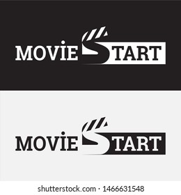 Movie Vector Logo Design With Clapper And S Letter