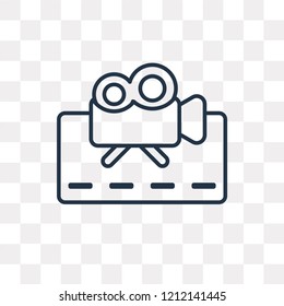 Movie vector outline icon isolated on transparent background, high quality linear Movie transparency concept can be used web and mobile