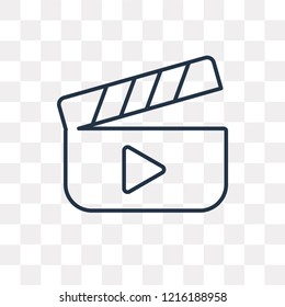 Movie vector outline icon isolated on transparent background, high quality linear Movie transparency concept can be used web and mobile