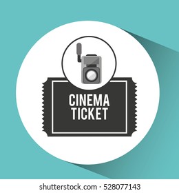 movie video camera cinema ticket vector illustration eps 10