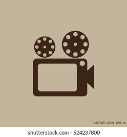 Movie video camera icon.