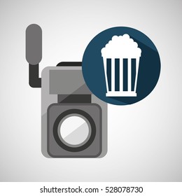 movie video camera pop corn vector illustration eps 10