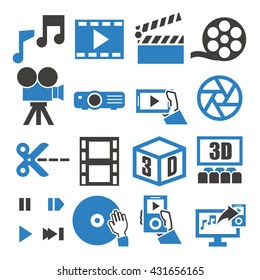 movie, video, icon set