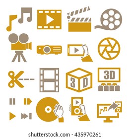 movie, video, icon set