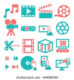movie, video, icon set