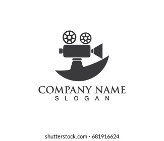 Movie video symbols logo and icons template